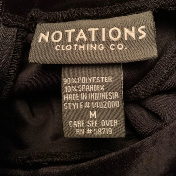 Notations Black Velvet Sleeveless Top Holiday Classic - Picture 8 of 9